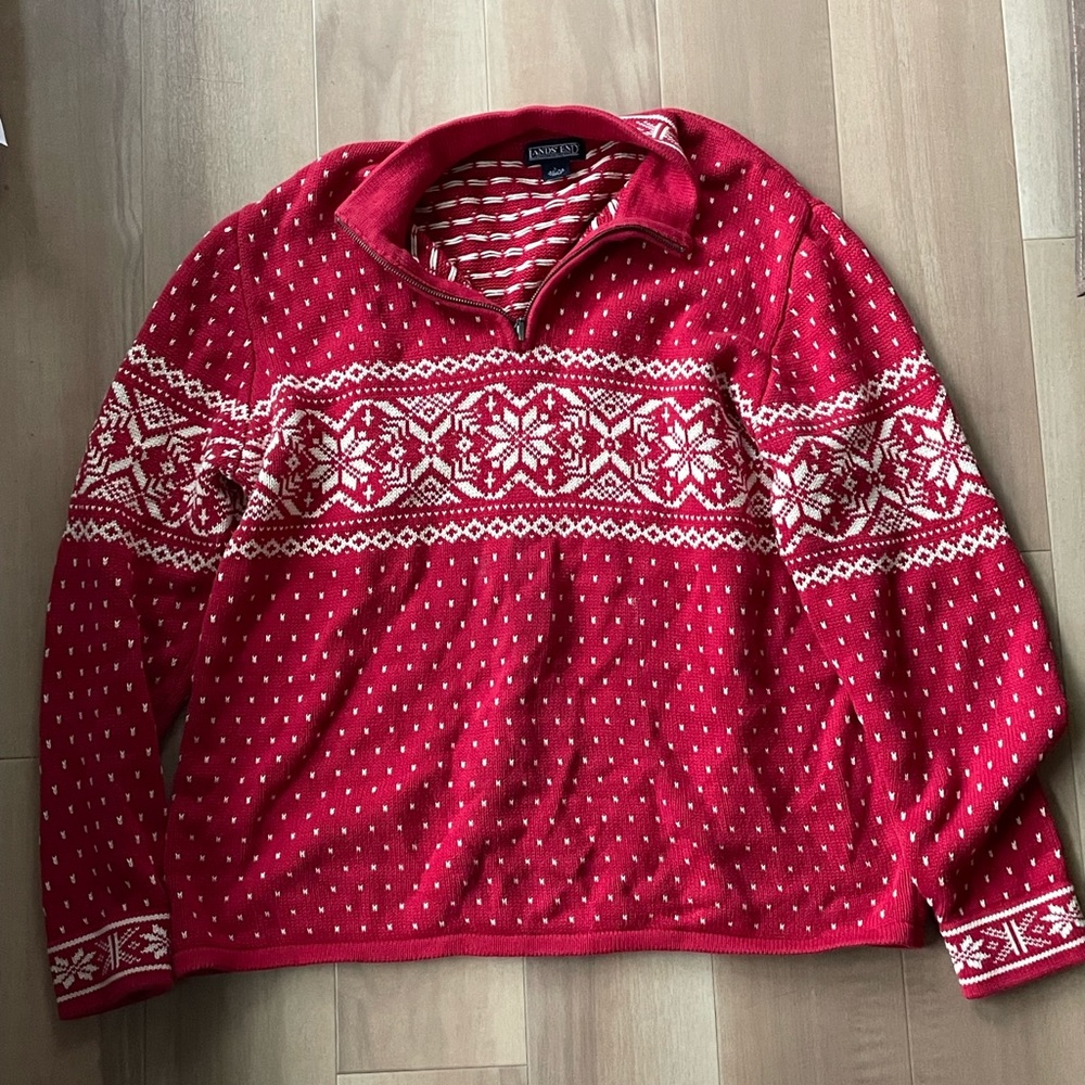 Lands End Men’s Holiday/ XMAS Sweater Size Large